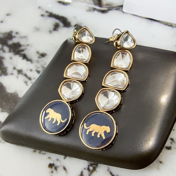 Blue statement earrings - Picture 3 of 3